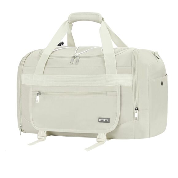 21" Beige Unisex Gym, Duffle, or Weekend bag w/ separate compartment for shoes - Picture 1 of 4